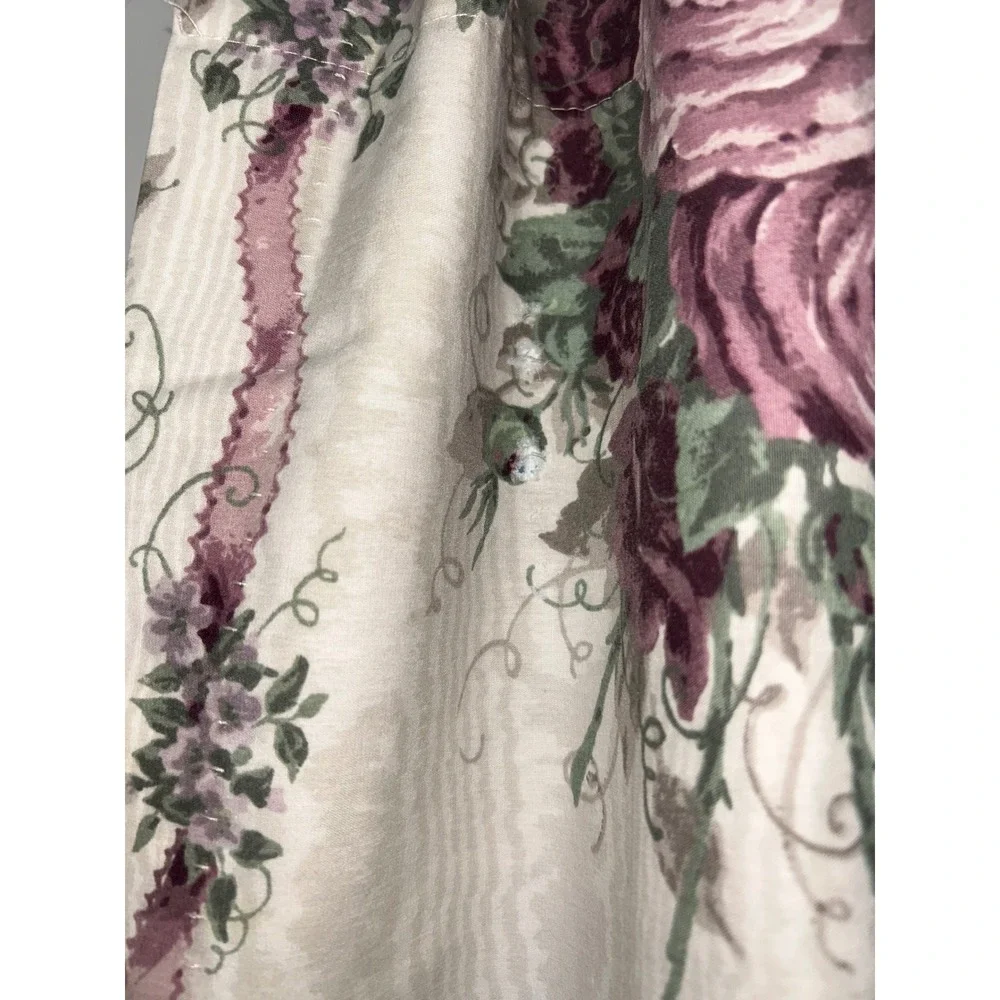 JCPenney Floral Pole Pocket Draperies Purple Rose Lined Curtains Set of 2 Panels